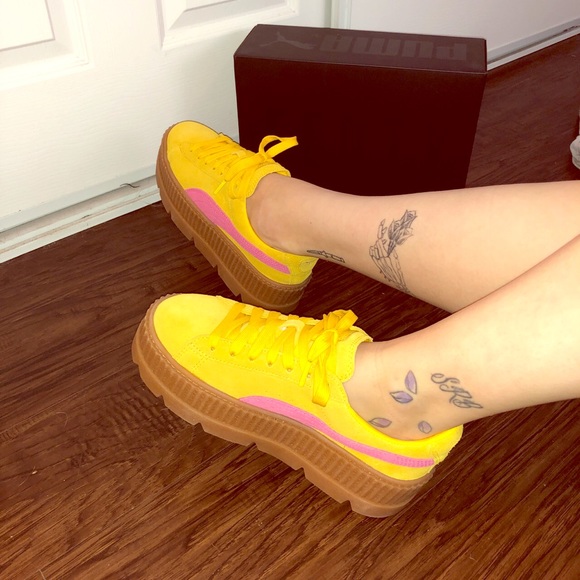 yellow and pink puma creepers